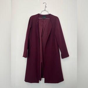 Harlow & Graham Burgundy Duster Coat
